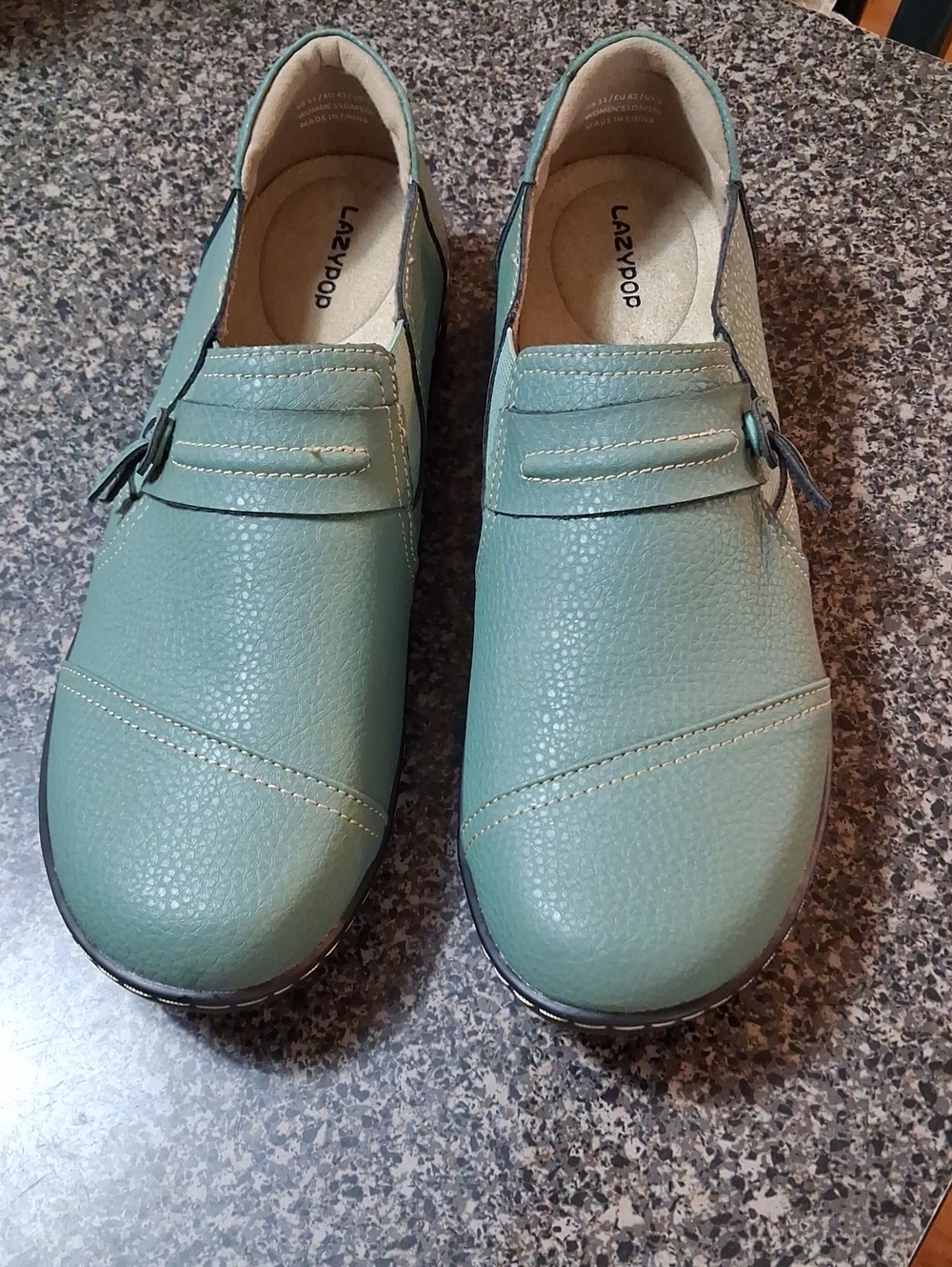 Woman's Lazy Pop  Slip-On Loafers in Mint Green 11
